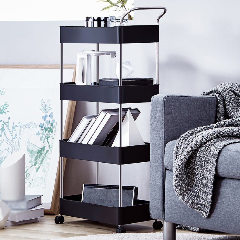 Contemporary Open Etagere Bookshelf with Steel Frame Plastic Bookshelf Clearhalo 'Bookcases' 'furn' 'furn_bookcases' 'Furniture' 'furniture_bookcases' 'kitchen' 'kitchen_bookcases' 'Living Room Furniture' 'Office Furniture' 4792942