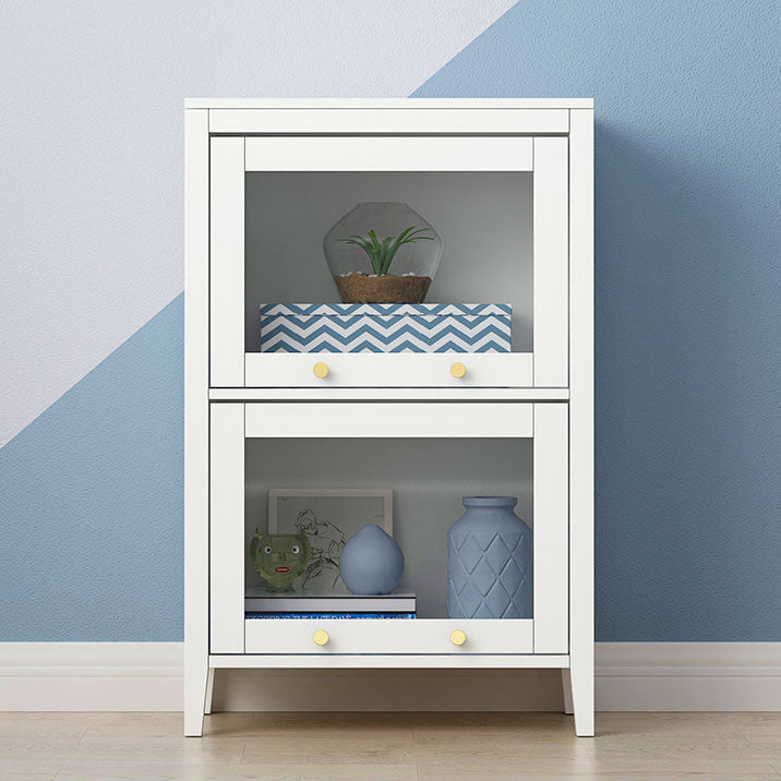 White Urban Standard Bookcase Manufactured Wood Bookcase with Glass Doors 23.6"L x 13.8"W x 36.8"H Clearhalo 'Bookcases' 'furn' 'furn_bookcases' 'Furniture' 'furniture_bookcases' 'kitchen' 'kitchen_bookcases' 'Living Room Furniture' 'Office Furniture' 4792970
