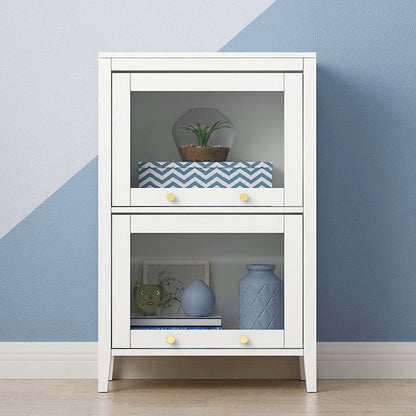White Urban Standard Bookcase Manufactured Wood Bookcase with Glass Doors 23.6"L x 13.8"W x 36.8"H Clearhalo 'Bookcases' 'furn' 'furn_bookcases' 'Furniture' 'furniture_bookcases' 'kitchen' 'kitchen_bookcases' 'Living Room Furniture' 'Office Furniture' 4792970