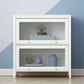 White Urban Standard Bookcase Manufactured Wood Bookcase with Glass Doors 33.5"L x 13.8"W x 36.8"H Clearhalo 'Bookcases' 'furn' 'furn_bookcases' 'Furniture' 'furniture_bookcases' 'kitchen' 'kitchen_bookcases' 'Living Room Furniture' 'Office Furniture' 4792971