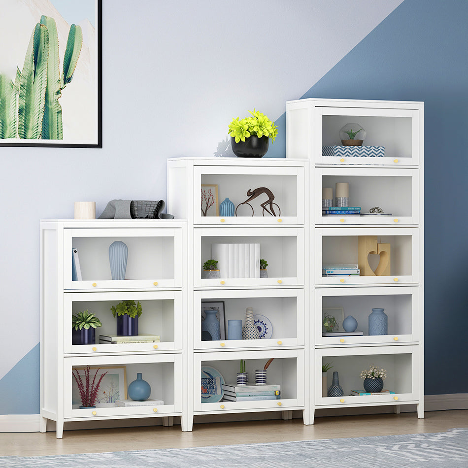 White Urban Standard Bookcase Manufactured Wood Bookcase with Glass Doors Clearhalo 'Bookcases' 'furn' 'furn_bookcases' 'Furniture' 'furniture_bookcases' 'kitchen' 'kitchen_bookcases' 'Living Room Furniture' 'Office Furniture' 4792974