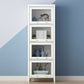 White Urban Standard Bookcase Manufactured Wood Bookcase with Glass Doors 23.6"L x 13.8"W x 67.5"H Clearhalo 'Bookcases' 'furn' 'furn_bookcases' 'Furniture' 'furniture_bookcases' 'kitchen' 'kitchen_bookcases' 'Living Room Furniture' 'Office Furniture' 4792977