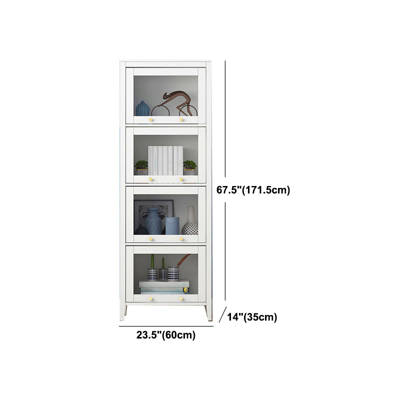 White Urban Standard Bookcase Manufactured Wood Bookcase with Glass Doors Clearhalo 'Bookcases' 'furn' 'furn_bookcases' 'Furniture' 'furniture_bookcases' 'kitchen' 'kitchen_bookcases' 'Living Room Furniture' 'Office Furniture' 4792985