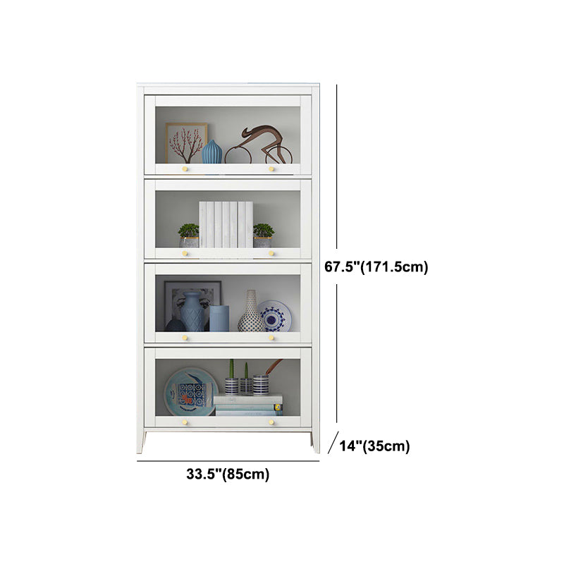 White Urban Standard Bookcase Manufactured Wood Bookcase with Glass Doors Clearhalo 'Bookcases' 'furn' 'furn_bookcases' 'Furniture' 'furniture_bookcases' 'kitchen' 'kitchen_bookcases' 'Living Room Furniture' 'Office Furniture' 4792989