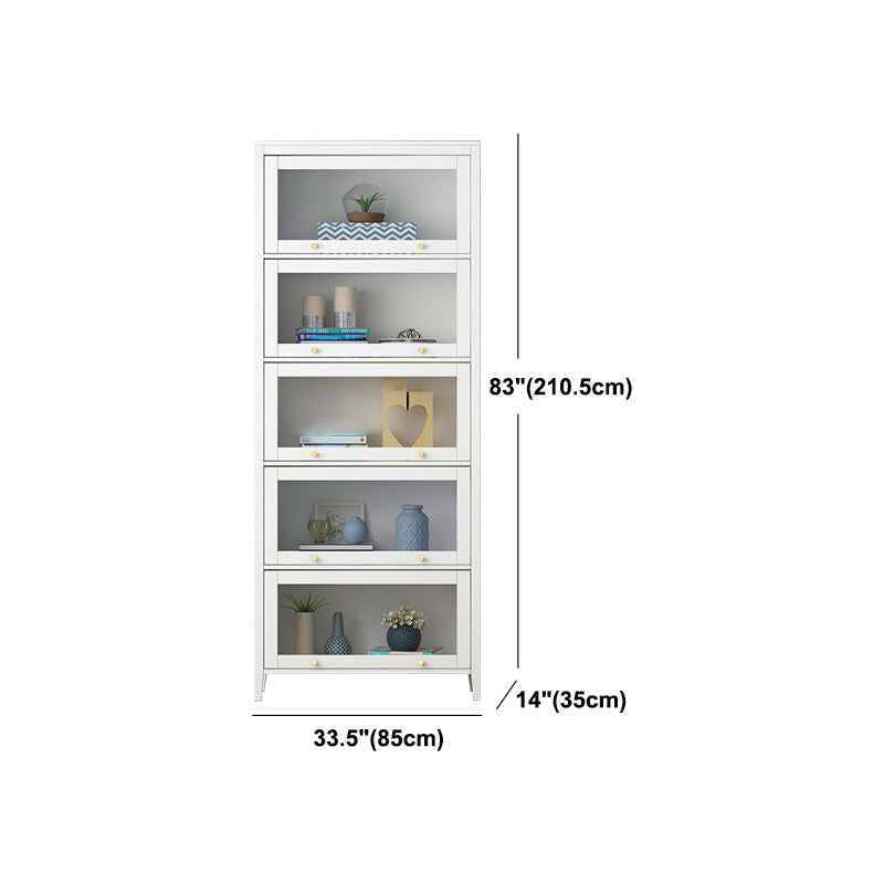 White Urban Standard Bookcase Manufactured Wood Bookcase with Glass Doors Clearhalo 'Bookcases' 'furn' 'furn_bookcases' 'Furniture' 'furniture_bookcases' 'kitchen' 'kitchen_bookcases' 'Living Room Furniture' 'Office Furniture' 4792990