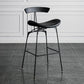 Industrial Leather Bristol Stool Matte Finish Footrest Low Back Barstool Gloss Black 1 Piece Clearhalo 'Bar Furniture' 'Bar Stools' 'bar_stools' 'furn' 'furn_bar_stools' 'Furniture' 'furniture_bar_stools' 'Kitchen & Dining Furniture' 4793010