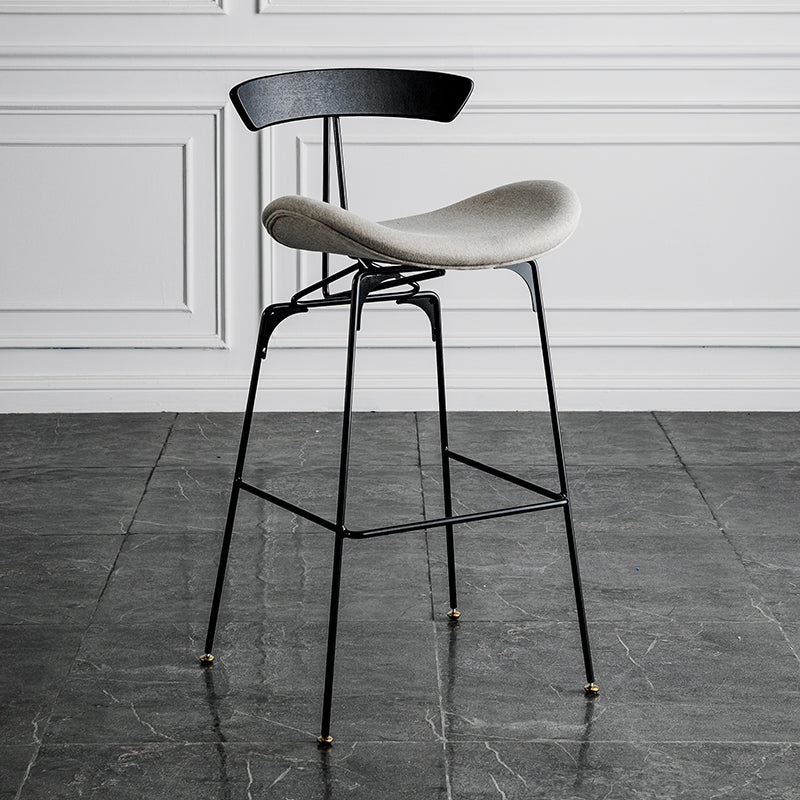 Industrial Leather Bristol Stool Matte Finish Footrest Low Back Barstool Light Gray 1 Piece Clearhalo 'Bar Furniture' 'Bar Stools' 'bar_stools' 'furn' 'furn_bar_stools' 'Furniture' 'furniture_bar_stools' 'Kitchen & Dining Furniture' 4793013