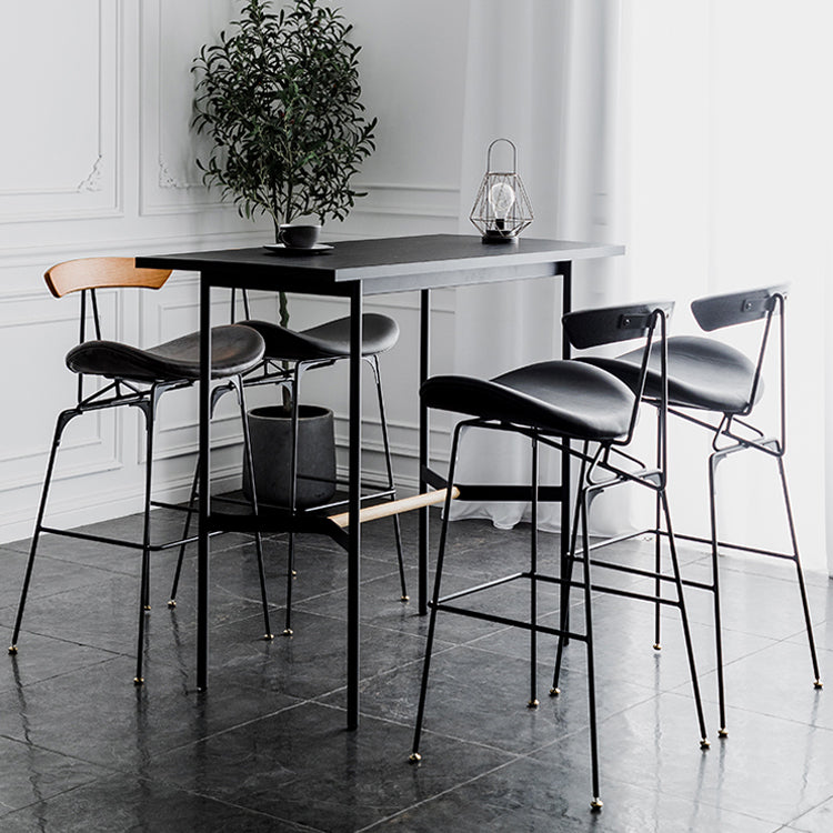 Industrial Leather Bristol Stool Matte Finish Footrest Low Back Barstool Clearhalo 'Bar Furniture' 'Bar Stools' 'bar_stools' 'furn' 'furn_bar_stools' 'Furniture' 'furniture_bar_stools' 'Kitchen & Dining Furniture' 4793015