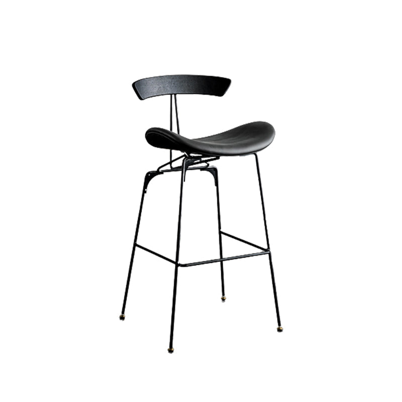 Industrial Leather Bristol Stool Matte Finish Footrest Low Back Barstool Clearhalo 'Bar Furniture' 'Bar Stools' 'bar_stools' 'furn' 'furn_bar_stools' 'Furniture' 'furniture_bar_stools' 'Kitchen & Dining Furniture' 4793018