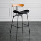 Industrial Leather Bristol Stool Matte Finish Footrest Low Back Barstool Black 1 Piece Clearhalo 'Bar Furniture' 'Bar Stools' 'bar_stools' 'furn' 'furn_bar_stools' 'Furniture' 'furniture_bar_stools' 'Kitchen & Dining Furniture' 4793019