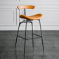 Industrial Leather Bristol Stool Matte Finish Footrest Low Back Barstool Light Brown 1 Piece Clearhalo 'Bar Furniture' 'Bar Stools' 'bar_stools' 'furn' 'furn_bar_stools' 'Furniture' 'furniture_bar_stools' 'Kitchen & Dining Furniture' 4793021