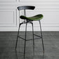 Industrial Leather Bristol Stool Matte Finish Footrest Low Back Barstool Black Green 1 Piece Clearhalo 'Bar Furniture' 'Bar Stools' 'bar_stools' 'furn' 'furn_bar_stools' 'Furniture' 'furniture_bar_stools' 'Kitchen & Dining Furniture' 4793032