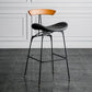 Industrial Leather Bristol Stool Matte Finish Footrest Low Back Barstool Orange-Gray 1 Piece Clearhalo 'Bar Furniture' 'Bar Stools' 'bar_stools' 'furn' 'furn_bar_stools' 'Furniture' 'furniture_bar_stools' 'Kitchen & Dining Furniture' 4793034