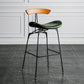 Industrial Leather Bristol Stool Matte Finish Footrest Low Back Barstool Orange-Green 1 Piece Clearhalo 'Bar Furniture' 'Bar Stools' 'bar_stools' 'furn' 'furn_bar_stools' 'Furniture' 'furniture_bar_stools' 'Kitchen & Dining Furniture' 4793037