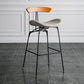 Industrial Leather Bristol Stool Matte Finish Footrest Low Back Barstool Gray-Orange 1 Piece Clearhalo 'Bar Furniture' 'Bar Stools' 'bar_stools' 'furn' 'furn_bar_stools' 'Furniture' 'furniture_bar_stools' 'Kitchen & Dining Furniture' 4793038