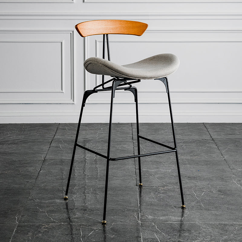 Industrial Leather Bristol Stool Matte Finish Footrest Low Back Barstool Gray-Orange 1 Piece Clearhalo 'Bar Furniture' 'Bar Stools' 'bar_stools' 'furn' 'furn_bar_stools' 'Furniture' 'furniture_bar_stools' 'Kitchen & Dining Furniture' 4793038