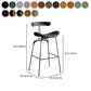 Industrial Leather Bristol Stool Matte Finish Footrest Low Back Barstool Clearhalo 'Bar Furniture' 'Bar Stools' 'bar_stools' 'furn' 'furn_bar_stools' 'Furniture' 'furniture_bar_stools' 'Kitchen & Dining Furniture' 4793039