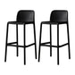 Nordic Bar-stool Plastic Counter Bar Stool for Kitchen Bar with Plastic Legs Black 2 Piece Set Bar Stool(30"H) Clearhalo 'Bar Furniture' 'Bar Stools' 'bar_stools' 'furn' 'furn_bar_stools' 'Furniture' 'furniture_bar_stools' 'Kitchen & Dining Furniture' 4793042