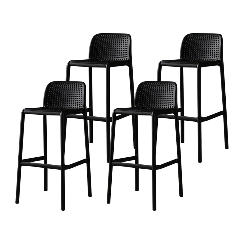Nordic Bar-stool Plastic Counter Bar Stool for Kitchen Bar with Plastic Legs Black 4 Piece Set Bar Stool(30"H) Clearhalo 'Bar Furniture' 'Bar Stools' 'bar_stools' 'furn' 'furn_bar_stools' 'Furniture' 'furniture_bar_stools' 'Kitchen & Dining Furniture' 4793044