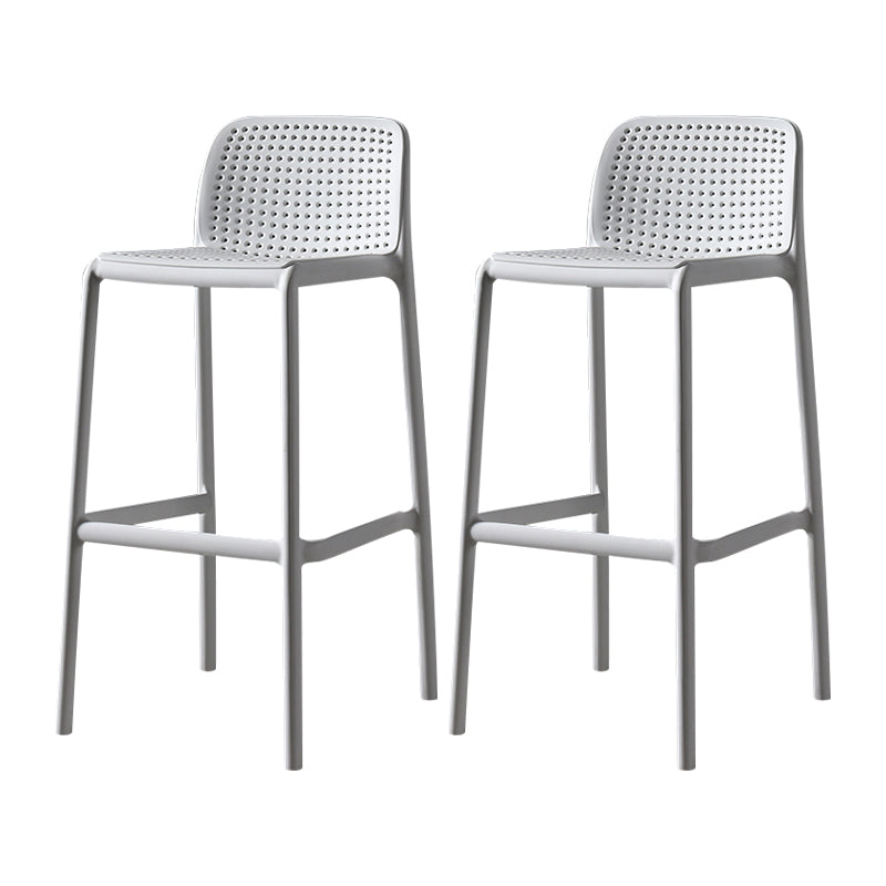 Nordic Bar-stool Plastic Counter Bar Stool for Kitchen Bar with Plastic Legs White 2 Piece Set Clearhalo 'Bar Furniture' 'Bar Stools' 'bar_stools' 'furn' 'furn_bar_stools' 'Furniture' 'furniture_bar_stools' 'Kitchen & Dining Furniture' 4793048