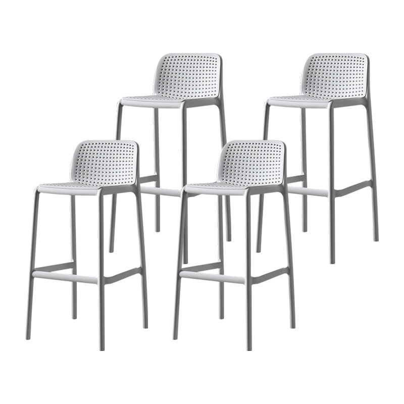 Nordic Bar-stool Plastic Counter Bar Stool for Kitchen Bar with Plastic Legs White 4 Piece Set Clearhalo 'Bar Furniture' 'Bar Stools' 'bar_stools' 'furn' 'furn_bar_stools' 'Furniture' 'furniture_bar_stools' 'Kitchen & Dining Furniture' 4793050