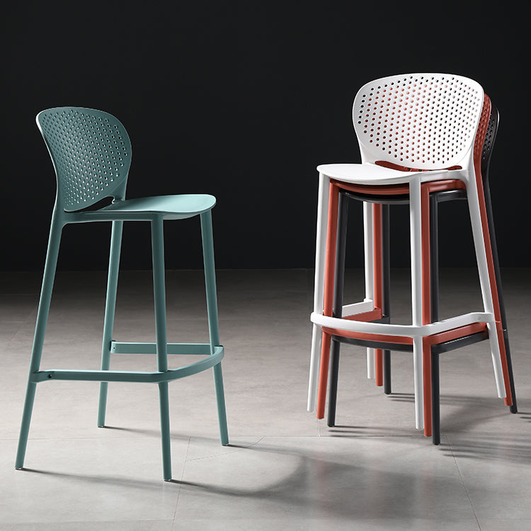 Nordic Bar-stool Plastic Counter Bar Stool for Kitchen Bar with Plastic Legs Clearhalo 'Bar Furniture' 'Bar Stools' 'bar_stools' 'furn' 'furn_bar_stools' 'Furniture' 'furniture_bar_stools' 'Kitchen & Dining Furniture' 4793059