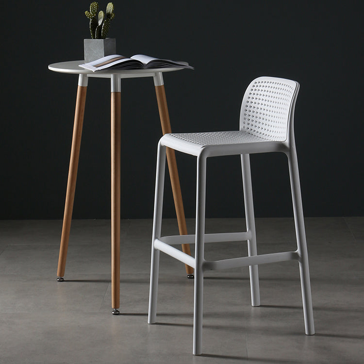 Nordic Bar-stool Plastic Counter Bar Stool for Kitchen Bar with Plastic Legs Clearhalo 'Bar Furniture' 'Bar Stools' 'bar_stools' 'furn' 'furn_bar_stools' 'Furniture' 'furniture_bar_stools' 'Kitchen & Dining Furniture' 4793061
