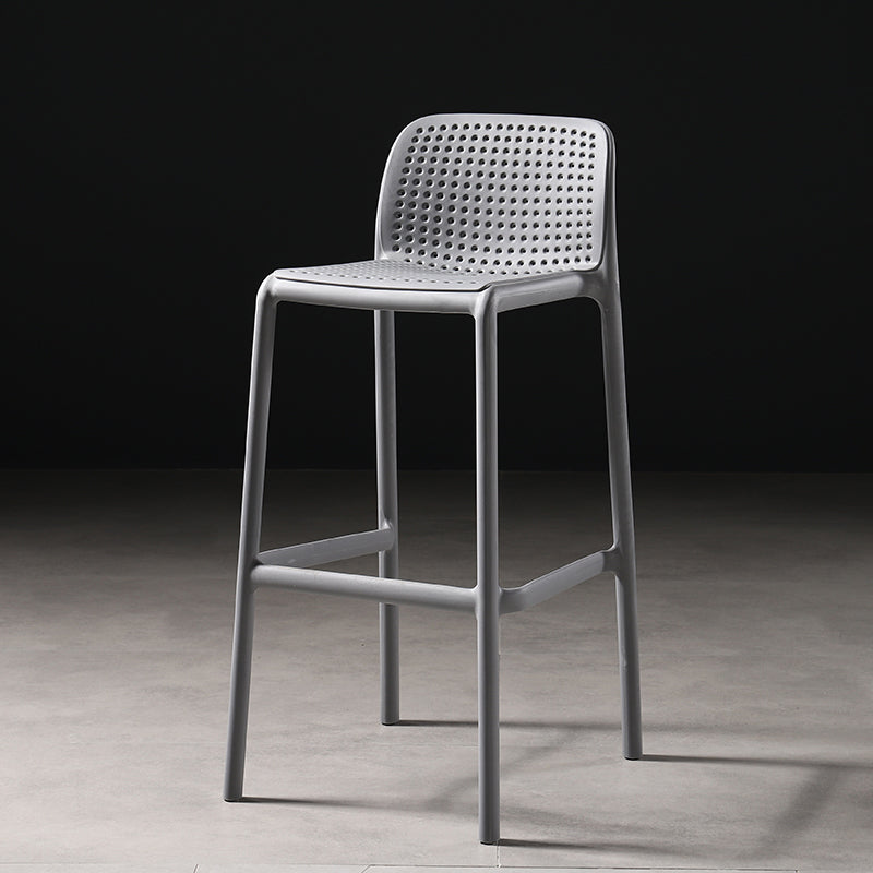 Nordic Bar-stool Plastic Counter Bar Stool for Kitchen Bar with Plastic Legs Grey 1 Piece Bar Stool(30"H) Clearhalo 'Bar Furniture' 'Bar Stools' 'bar_stools' 'furn' 'furn_bar_stools' 'Furniture' 'furniture_bar_stools' 'Kitchen & Dining Furniture' 4793065