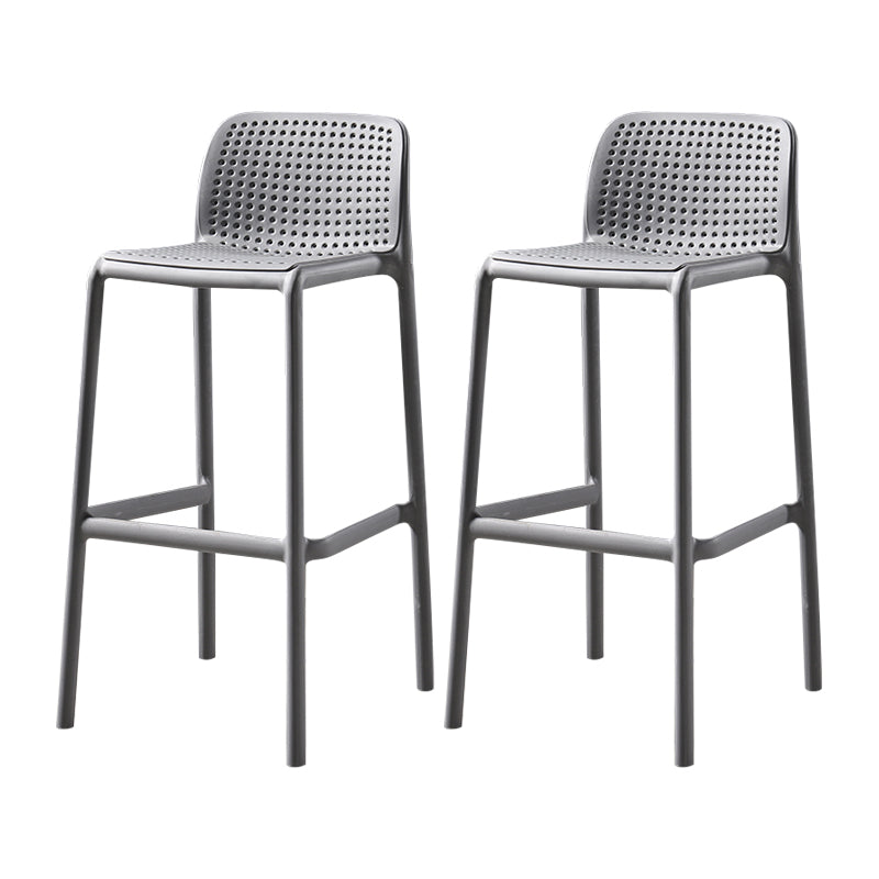 Nordic Bar-stool Plastic Counter Bar Stool for Kitchen Bar with Plastic Legs Grey 2 Piece Set Bar Stool(30"H) Clearhalo 'Bar Furniture' 'Bar Stools' 'bar_stools' 'furn' 'furn_bar_stools' 'Furniture' 'furniture_bar_stools' 'Kitchen & Dining Furniture' 4793066