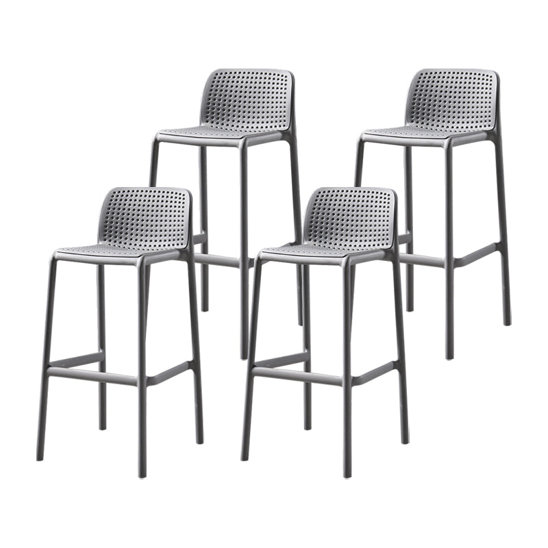 Nordic Bar-stool Plastic Counter Bar Stool for Kitchen Bar with Plastic Legs Grey 4 Piece Set Bar Stool(30"H) Clearhalo 'Bar Furniture' 'Bar Stools' 'bar_stools' 'furn' 'furn_bar_stools' 'Furniture' 'furniture_bar_stools' 'Kitchen & Dining Furniture' 4793067