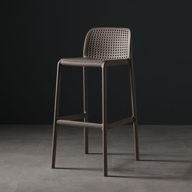 Nordic Bar-stool Plastic Counter Bar Stool for Kitchen Bar with Plastic Legs Brown 1 Piece Bar Stool(30"H) Clearhalo 'Bar Furniture' 'Bar Stools' 'bar_stools' 'furn' 'furn_bar_stools' 'Furniture' 'furniture_bar_stools' 'Kitchen & Dining Furniture' 4793068