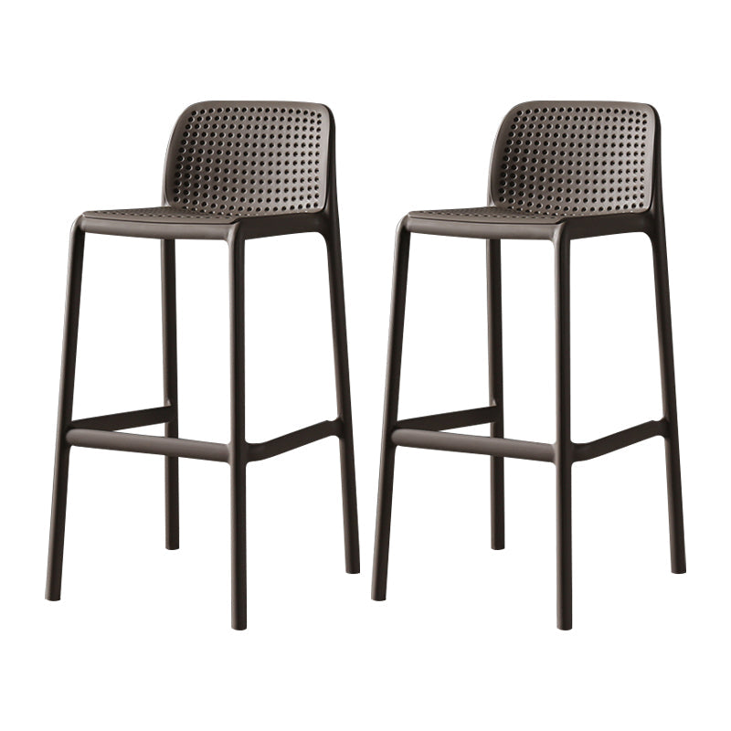 Nordic Bar-stool Plastic Counter Bar Stool for Kitchen Bar with Plastic Legs Brown 2 Piece Set Bar Stool(30"H) Clearhalo 'Bar Furniture' 'Bar Stools' 'bar_stools' 'furn' 'furn_bar_stools' 'Furniture' 'furniture_bar_stools' 'Kitchen & Dining Furniture' 4793069