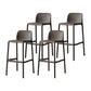 Nordic Bar-stool Plastic Counter Bar Stool for Kitchen Bar with Plastic Legs Brown 4 Piece Set Bar Stool(30"H) Clearhalo 'Bar Furniture' 'Bar Stools' 'bar_stools' 'furn' 'furn_bar_stools' 'Furniture' 'furniture_bar_stools' 'Kitchen & Dining Furniture' 4793070
