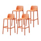 Nordic Bar-stool Plastic Counter Bar Stool for Kitchen Bar with Plastic Legs Orange 4 Piece Set Bar Stool(30"H) Clearhalo 'Bar Furniture' 'Bar Stools' 'bar_stools' 'furn' 'furn_bar_stools' 'Furniture' 'furniture_bar_stools' 'Kitchen & Dining Furniture' 4793073