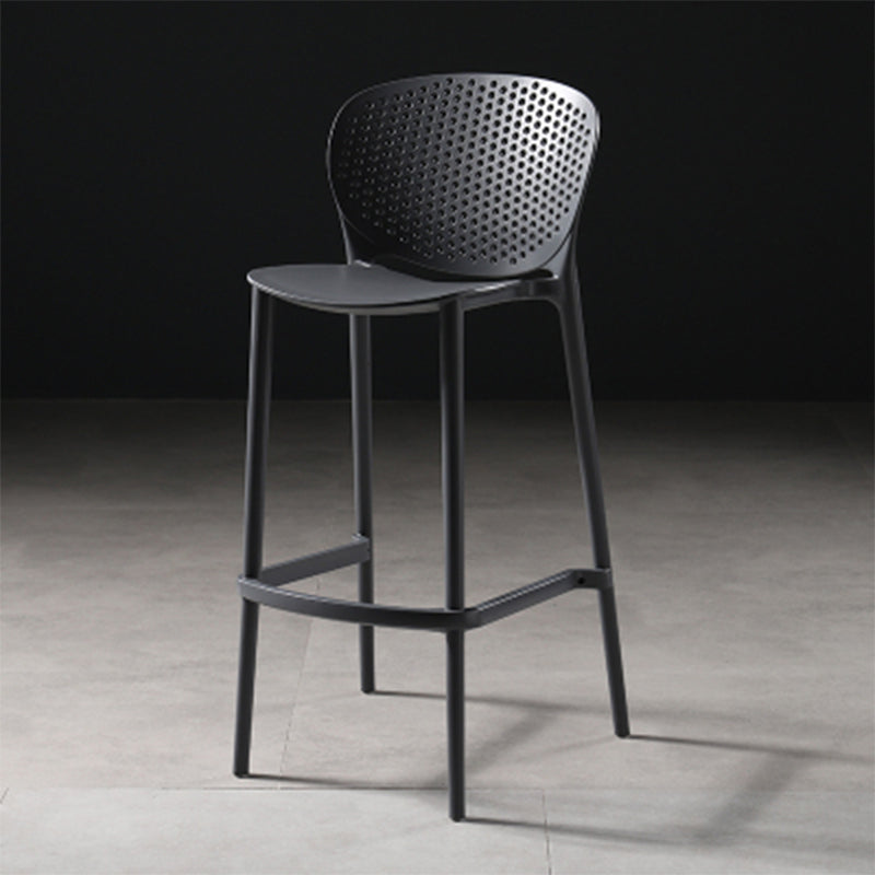Nordic Bar-stool Plastic Counter Bar Stool for Kitchen Bar with Plastic Legs Black-Gray 1 Piece Clearhalo 'Bar Furniture' 'Bar Stools' 'bar_stools' 'furn' 'furn_bar_stools' 'Furniture' 'furniture_bar_stools' 'Kitchen & Dining Furniture' 4793077