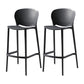 Nordic Bar-stool Plastic Counter Bar Stool for Kitchen Bar with Plastic Legs Black-Gray 2 Piece Set Clearhalo 'Bar Furniture' 'Bar Stools' 'bar_stools' 'furn' 'furn_bar_stools' 'Furniture' 'furniture_bar_stools' 'Kitchen & Dining Furniture' 4793078