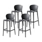 Nordic Bar-stool Plastic Counter Bar Stool for Kitchen Bar with Plastic Legs Black-Gray 4 Piece Set Clearhalo 'Bar Furniture' 'Bar Stools' 'bar_stools' 'furn' 'furn_bar_stools' 'Furniture' 'furniture_bar_stools' 'Kitchen & Dining Furniture' 4793079