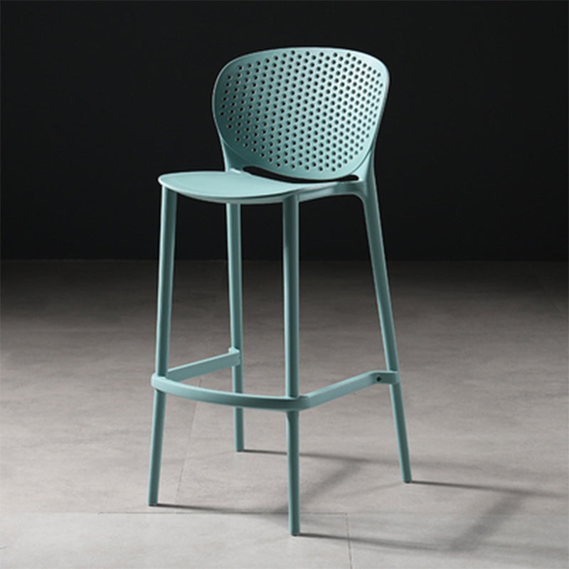 Nordic Bar-stool Plastic Counter Bar Stool for Kitchen Bar with Plastic Legs Blue 1 Piece Clearhalo 'Bar Furniture' 'Bar Stools' 'bar_stools' 'furn' 'furn_bar_stools' 'Furniture' 'furniture_bar_stools' 'Kitchen & Dining Furniture' 4793080