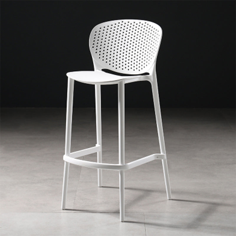 Nordic Bar-stool Plastic Counter Bar Stool for Kitchen Bar with Plastic Legs Textured White 1 Piece Bar Stool(30"H) Clearhalo 'Bar Furniture' 'Bar Stools' 'bar_stools' 'furn' 'furn_bar_stools' 'Furniture' 'furniture_bar_stools' 'Kitchen & Dining Furniture' 4793083