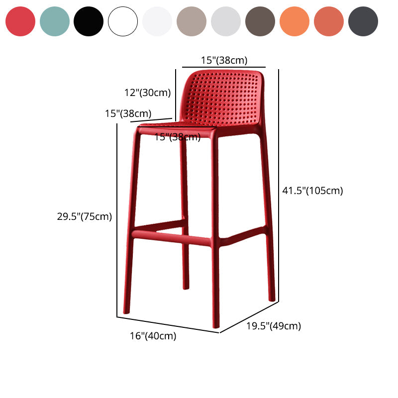 Nordic Bar-stool Plastic Counter Bar Stool for Kitchen Bar with Plastic Legs Clearhalo 'Bar Furniture' 'Bar Stools' 'bar_stools' 'furn' 'furn_bar_stools' 'Furniture' 'furniture_bar_stools' 'Kitchen & Dining Furniture' 4793086