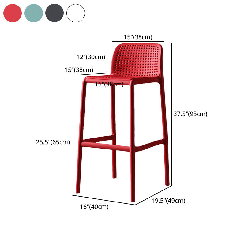 Nordic Bar-stool Plastic Counter Bar Stool for Kitchen Bar with Plastic Legs Clearhalo 'Bar Furniture' 'Bar Stools' 'bar_stools' 'furn' 'furn_bar_stools' 'Furniture' 'furniture_bar_stools' 'Kitchen & Dining Furniture' 4793087