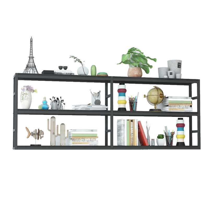 Industrial Wall Unit Bookshelf Black Steel Frame Natural Manufactured Wood Shelf Bookshelf Clearhalo 'Bookcases' 'Furniture' 'furniture_bookcases' 'kitchen' 'kitchen_bookcases' 'Living Room Furniture' 'Office Furniture' 4793092