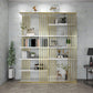 82.67"H Bookshelf Gold Glam Style Open Back Bookcase for Home Office Study Room White-Gold Clearhalo 'Bookcases' 'furn' 'furn_bookcases' 'Furniture' 'furniture_bookcases' 'kitchen' 'kitchen_bookcases' 'Living Room Furniture' 'Office Furniture' 4793132