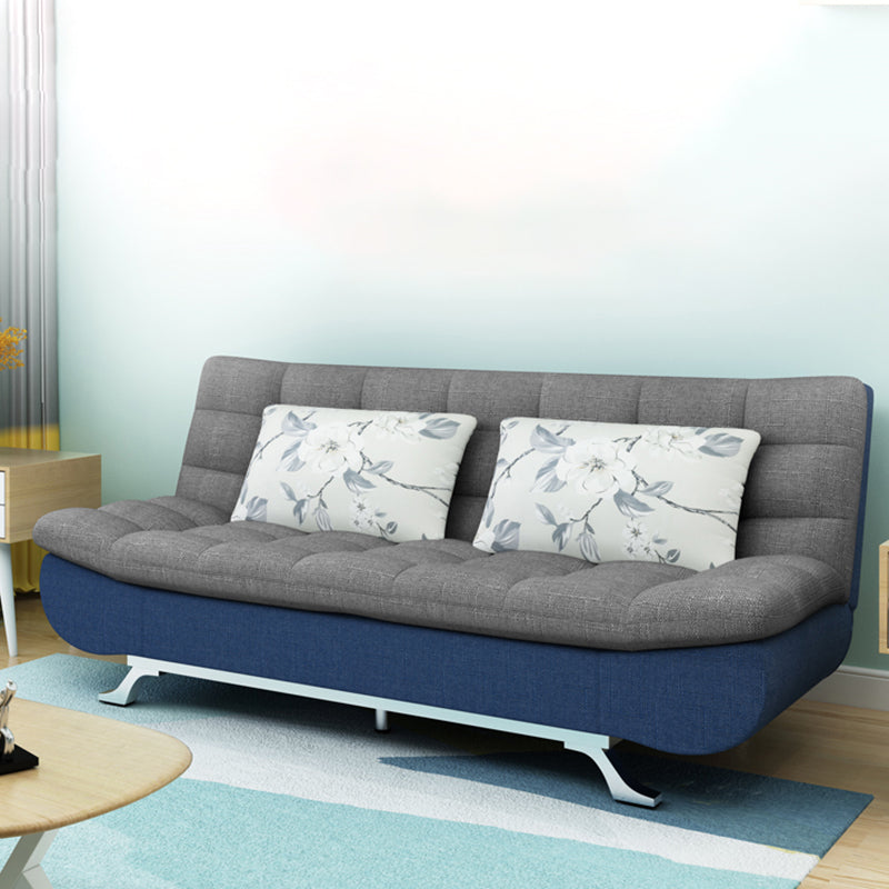 74.80" W √ó 33.46" D √ó 35.43" H Linen Biscuit Back Armless Sofa with Storage Gray-Blue Clearhalo 'furn' 'furn_sofas' 'Furniture' 'furniture_sofas' 'kitchen' 'kitchen_sofas' 'Living Room Furniture' 'Sofa' 'sofas' 4795424