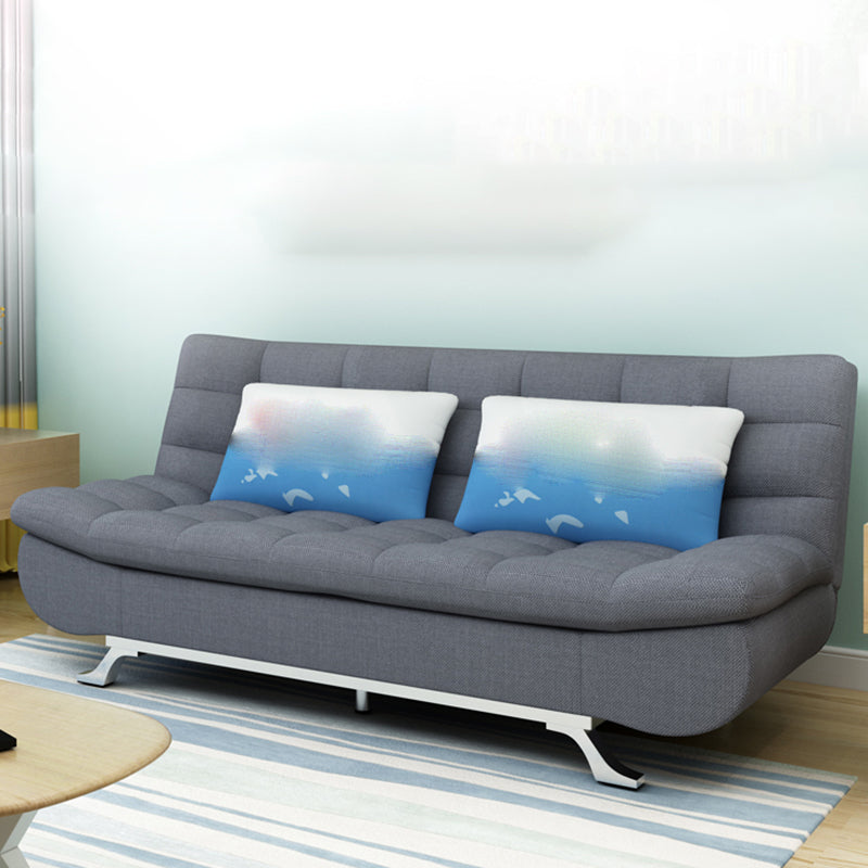 74.80" W √ó 33.46" D √ó 35.43" H Linen Biscuit Back Armless Sofa with Storage Smoke Gray Clearhalo 'furn' 'furn_sofas' 'Furniture' 'furniture_sofas' 'kitchen' 'kitchen_sofas' 'Living Room Furniture' 'Sofa' 'sofas' 4795430