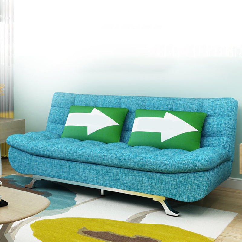 74.80" W √ó 33.46" D √ó 35.43" H Linen Biscuit Back Armless Sofa with Storage Sky Blue Clearhalo 'furn' 'furn_sofas' 'Furniture' 'furniture_sofas' 'kitchen' 'kitchen_sofas' 'Living Room Furniture' 'Sofa' 'sofas' 4795431