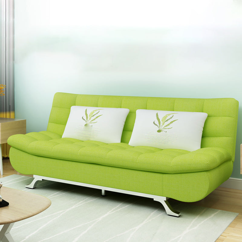74.80" W √ó 33.46" D √ó 35.43" H Linen Biscuit Back Armless Sofa with Storage Green Clearhalo 'furn' 'furn_sofas' 'Furniture' 'furniture_sofas' 'kitchen' 'kitchen_sofas' 'Living Room Furniture' 'Sofa' 'sofas' 4795440