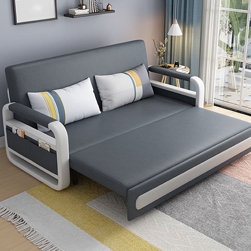 Tight Back Convertible Fabric Sofa Bed High Wear Resistance Square Arm Sofa Bed Clearhalo 'furn' 'furn_sofas' 'Furniture' 'furniture_sofas' 'kitchen' 'kitchen_sofas' 'Living Room Furniture' 'Sofa' 'sofas' 4795444