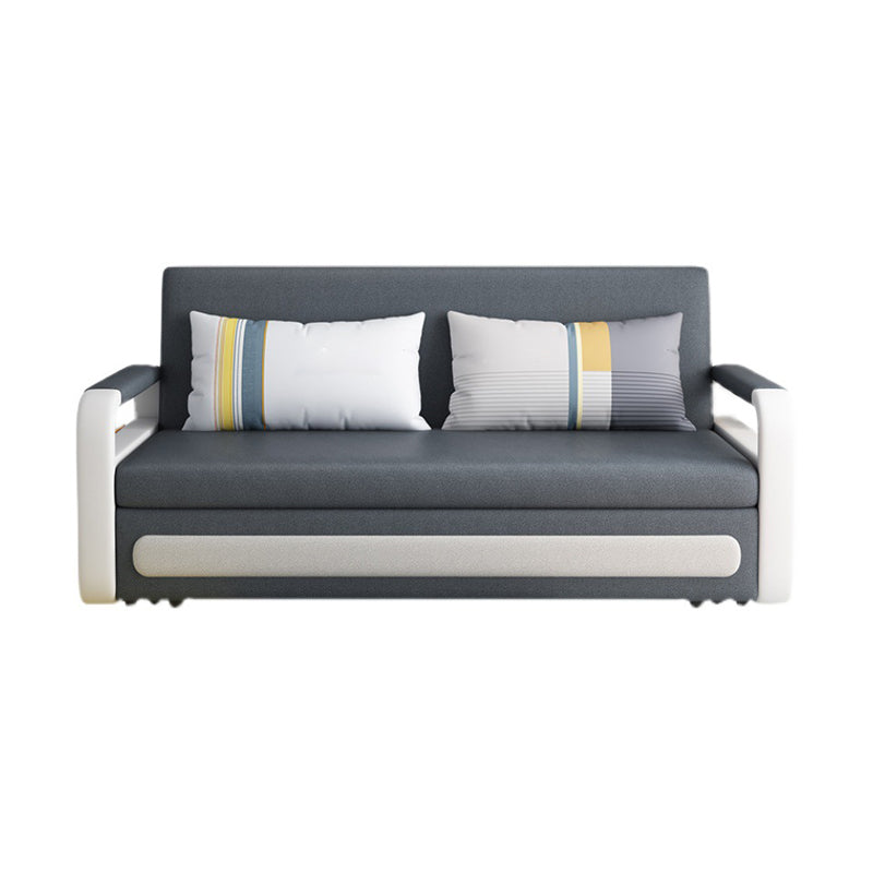 Tight Back Convertible Fabric Sofa Bed High Wear Resistance Square Arm Sofa Bed 75"L x 33"W x 33"H Clearhalo 'furn' 'furn_sofas' 'Furniture' 'furniture_sofas' 'kitchen' 'kitchen_sofas' 'Living Room Furniture' 'Sofa' 'sofas' 4795446