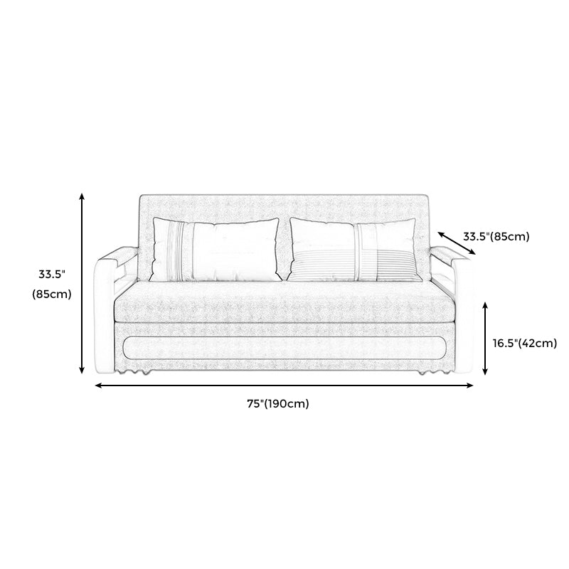 Tight Back Convertible Fabric Sofa Bed High Wear Resistance Square Arm Sofa Bed Clearhalo 'furn' 'furn_sofas' 'Furniture' 'furniture_sofas' 'kitchen' 'kitchen_sofas' 'Living Room Furniture' 'Sofa' 'sofas' 4795454